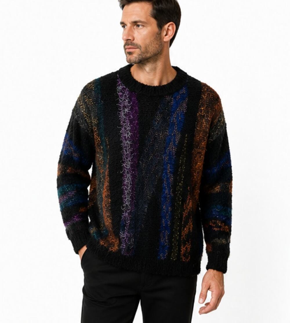 Vintage Marienbad Patrick Groenendaal Sweater L Abstract Stripe